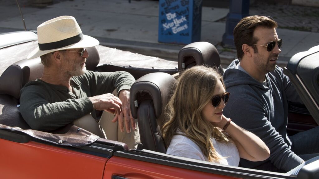 Ed Harris (Ben), Elizabeth Olsen (Zooey), and Jason Sudekis (Matt) in Kodachrome